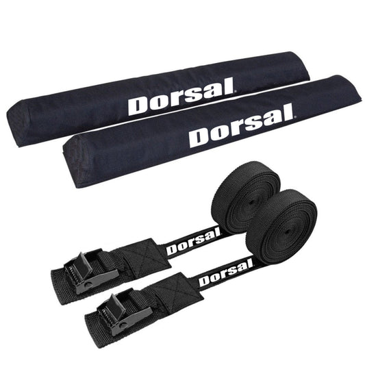 DORSAL Aero Roof Rack Pads with 15 ft Surf Straps - Pack of 4 for Car Surfboard Kayak SUP Long
