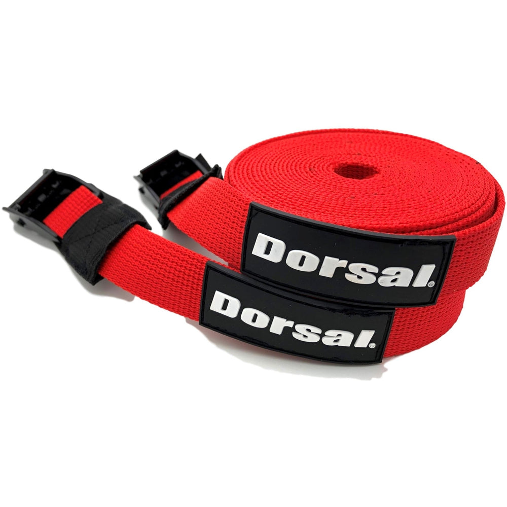 Dorsal Tie Down Straps for Roof Rack Pads Crossbars - Pack of 2 holds Surfboards Kayaks Canoes Paddleboards